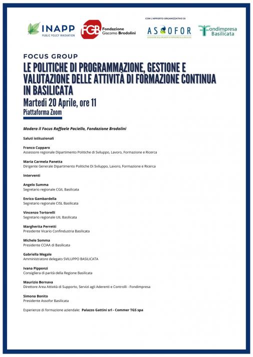 Le politiche di programmazione, gestione e valutazione delle attività di formazione continua in Basilicata